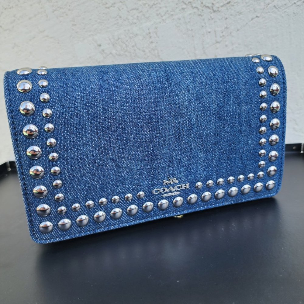 Coach RVTS Forever Clutch/Crossbody Denim